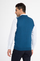 Petrol Yünlü Klasik Yelek
