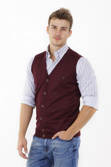 Bordo Düz Yelek