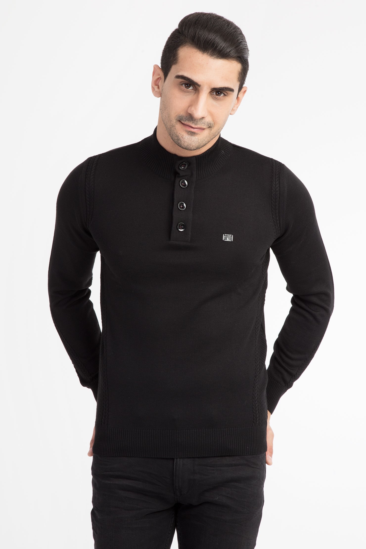 Siyah Bato Yaka Slım Triko