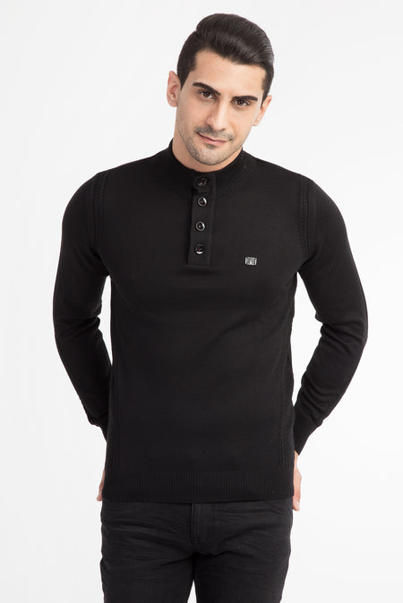 Siyah Bato Yaka Slım Triko