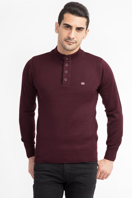 Bordo Bato Yaka Slım Triko