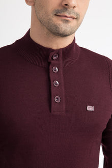 Bordo Bato Yaka Slım Triko