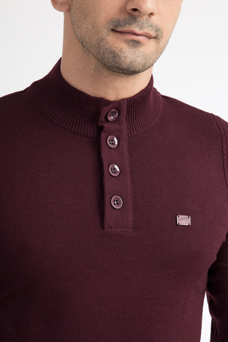 Bordo Bato Yaka Slım Triko