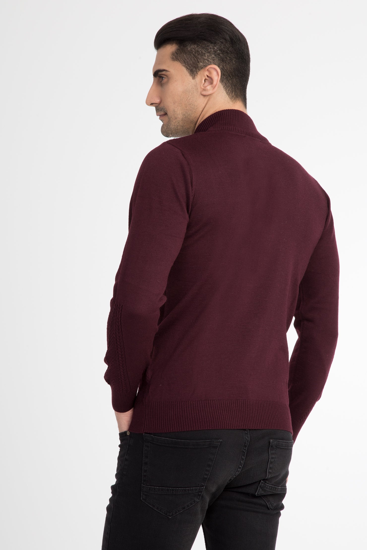 Bordo Bato Yaka Slım Triko