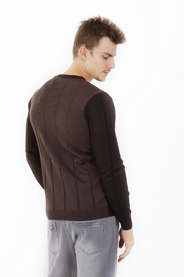 Kahve V Yaka Slım Triko