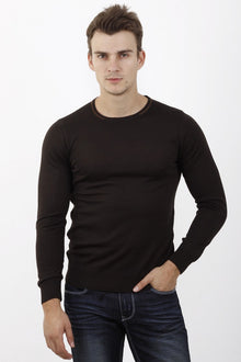 Kahve Bis Yaka Tasarım Triko