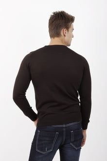 Kahve Bis Yaka Tasarım Triko