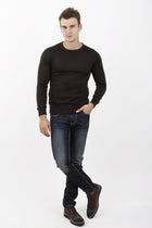 Kahve Bis Yaka Tasarım Triko