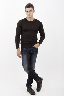 Kahve Bis Yaka Tasarım Triko