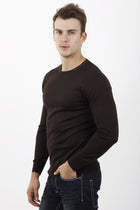 Kahve Bis Yaka Tasarım Triko