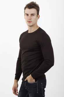 Kahve Bis Yaka Tasarım Triko