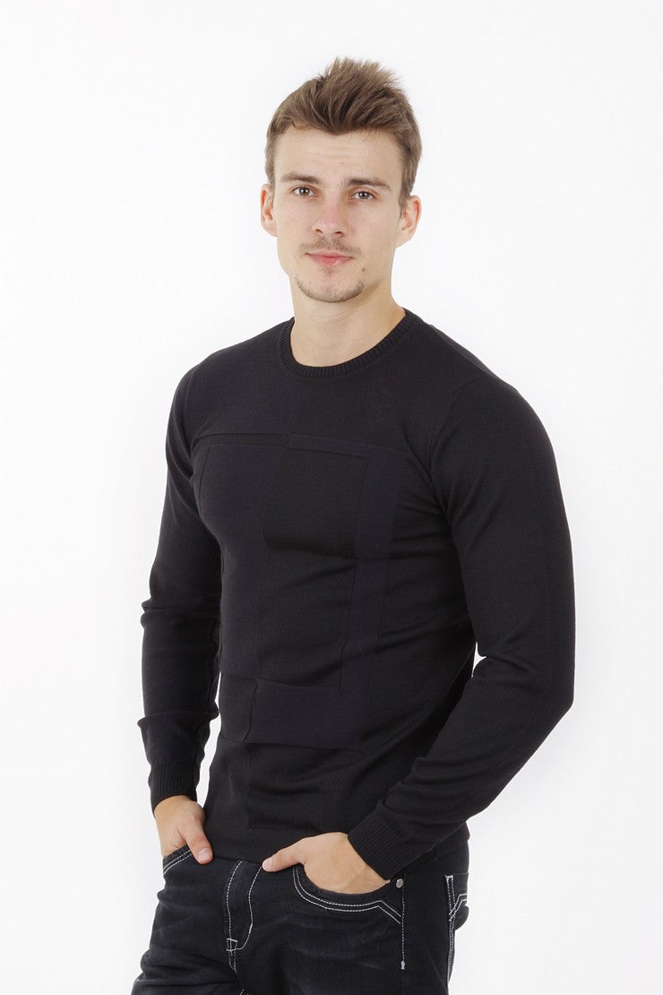 Lacivert Bıs Yaka Slım Triko