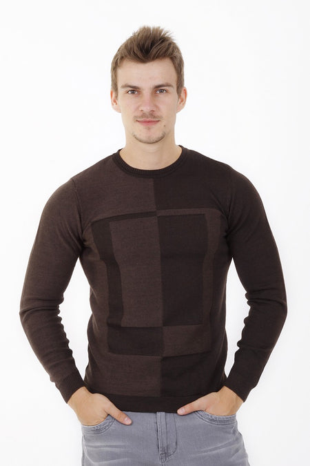 Kahve Bıs Yaka Slım Triko