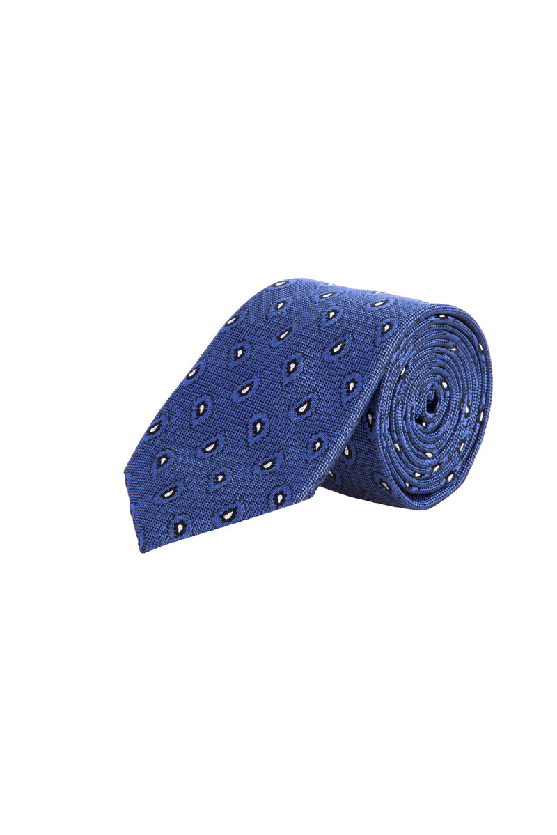 Koyu Mavi İtalyan Desenli Kravat