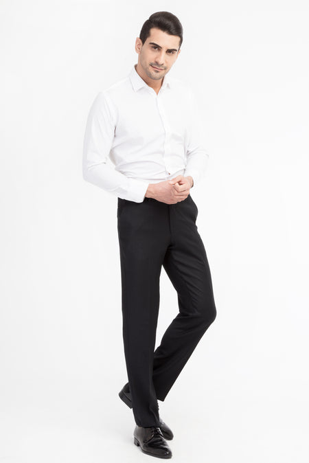 Siyah Flanel Kumaş Pantolon