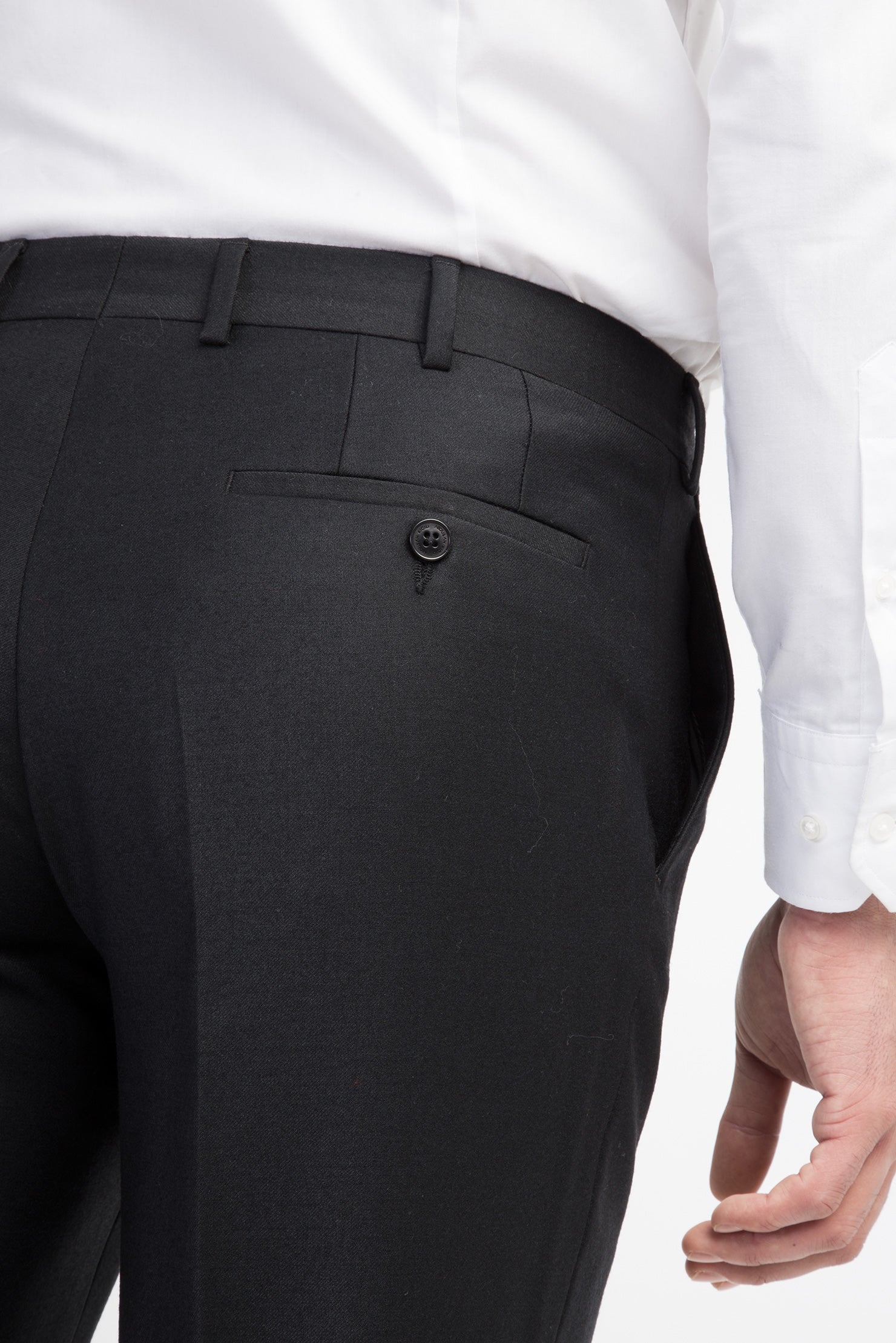 Siyah Flanel Kumaş Pantolon