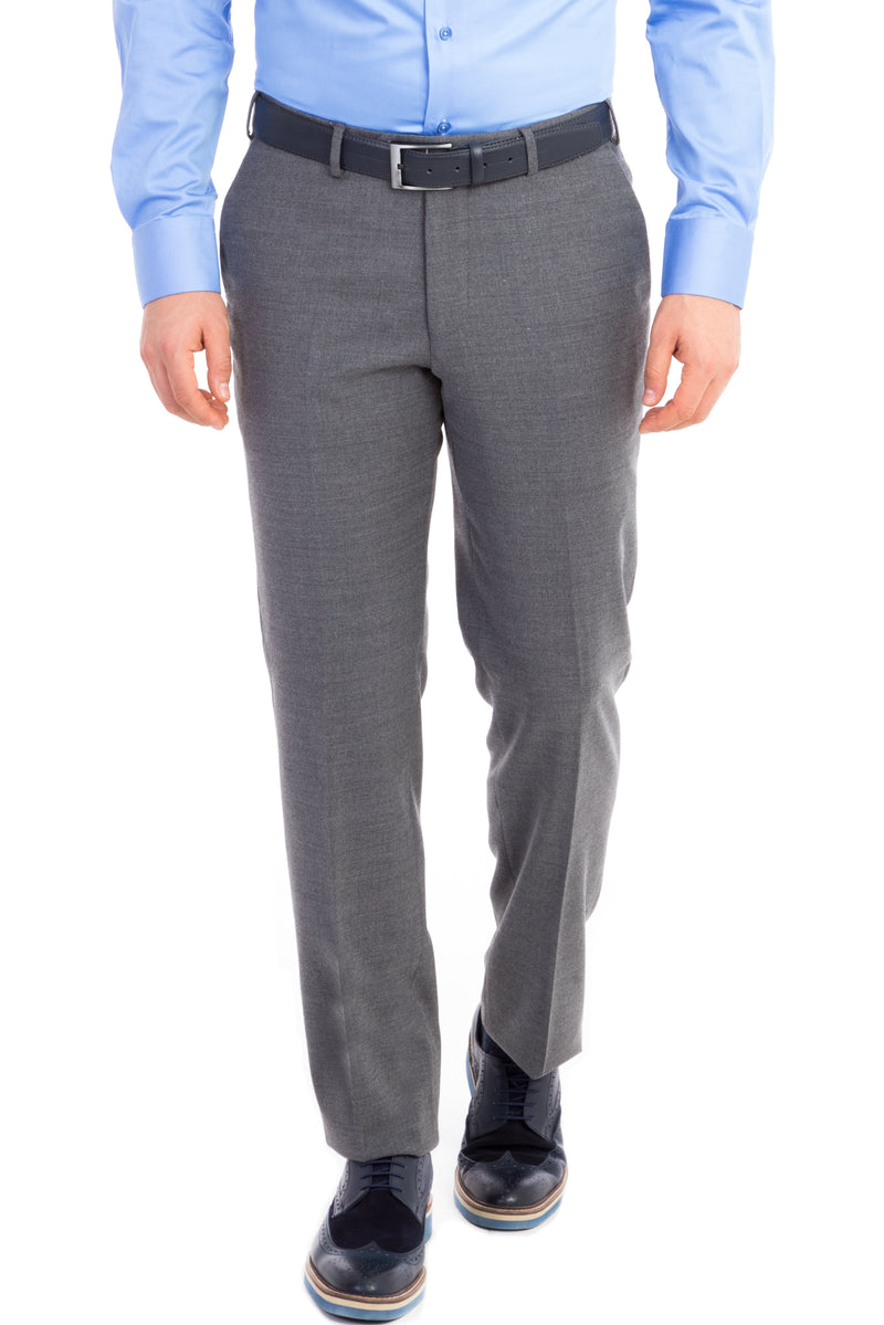 Aç?k Gri 6 Drop Regular Fit Standart Kesim Flanel Kuma? Pantolon-Abdullah Ki??l?