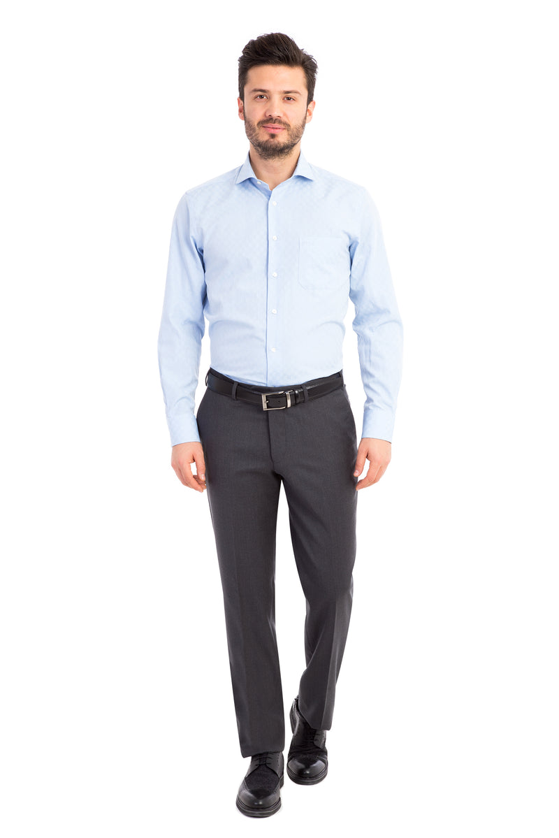 Füme Gri Yünlü Klasik Flanel Kumaş Pantolon