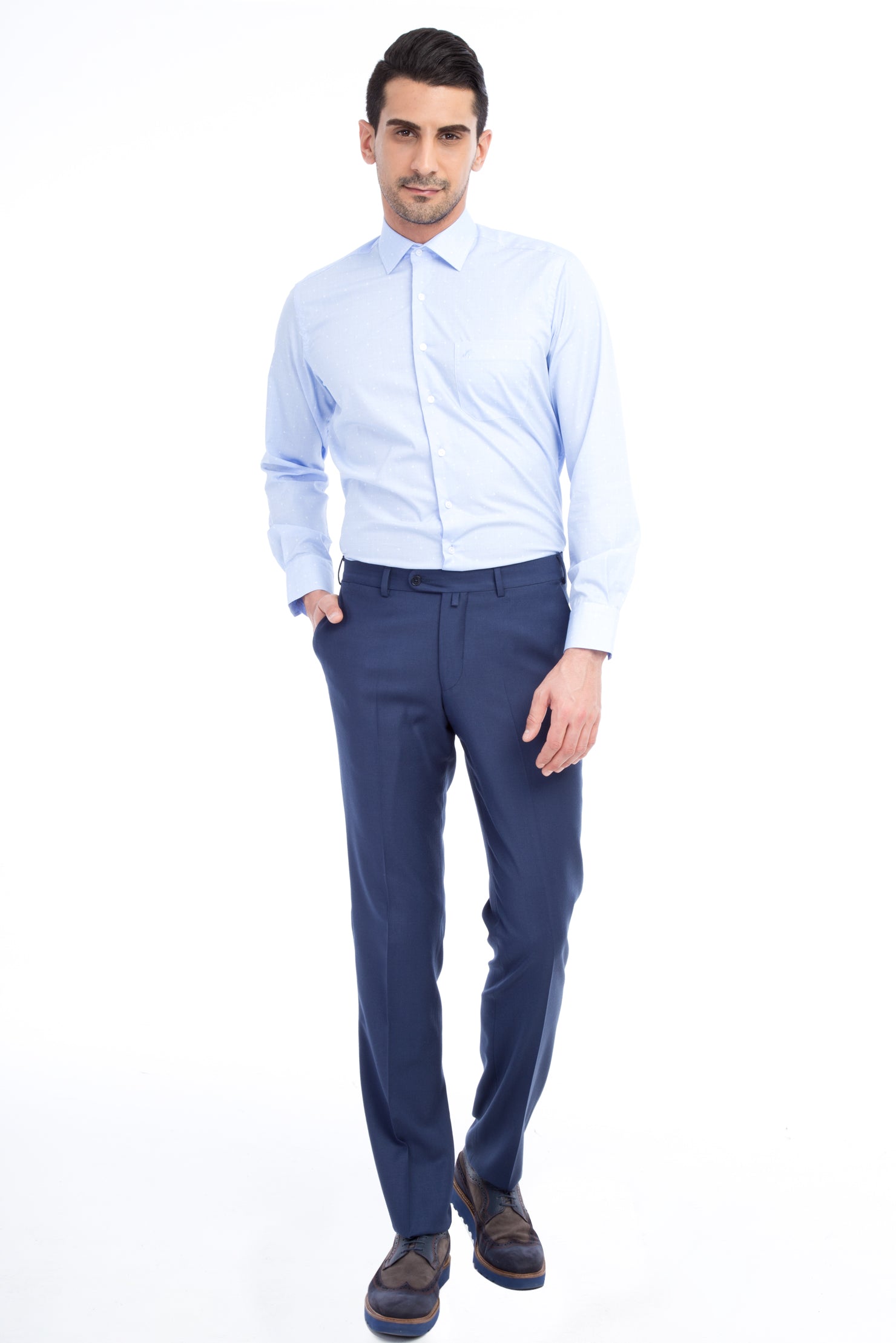 Mavi Flanel Kumaş Pantolon