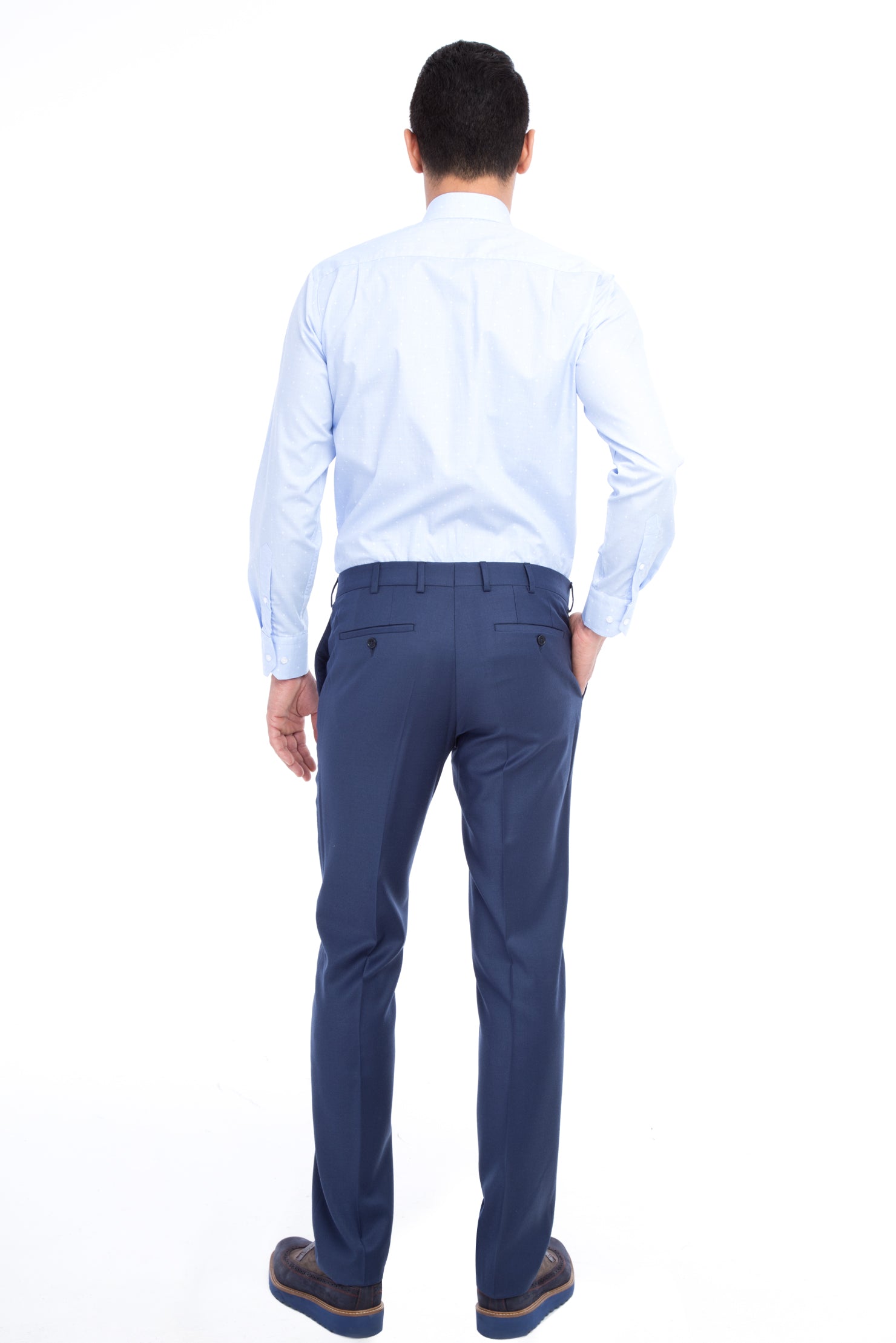 Mavi Flanel Kumaş Pantolon