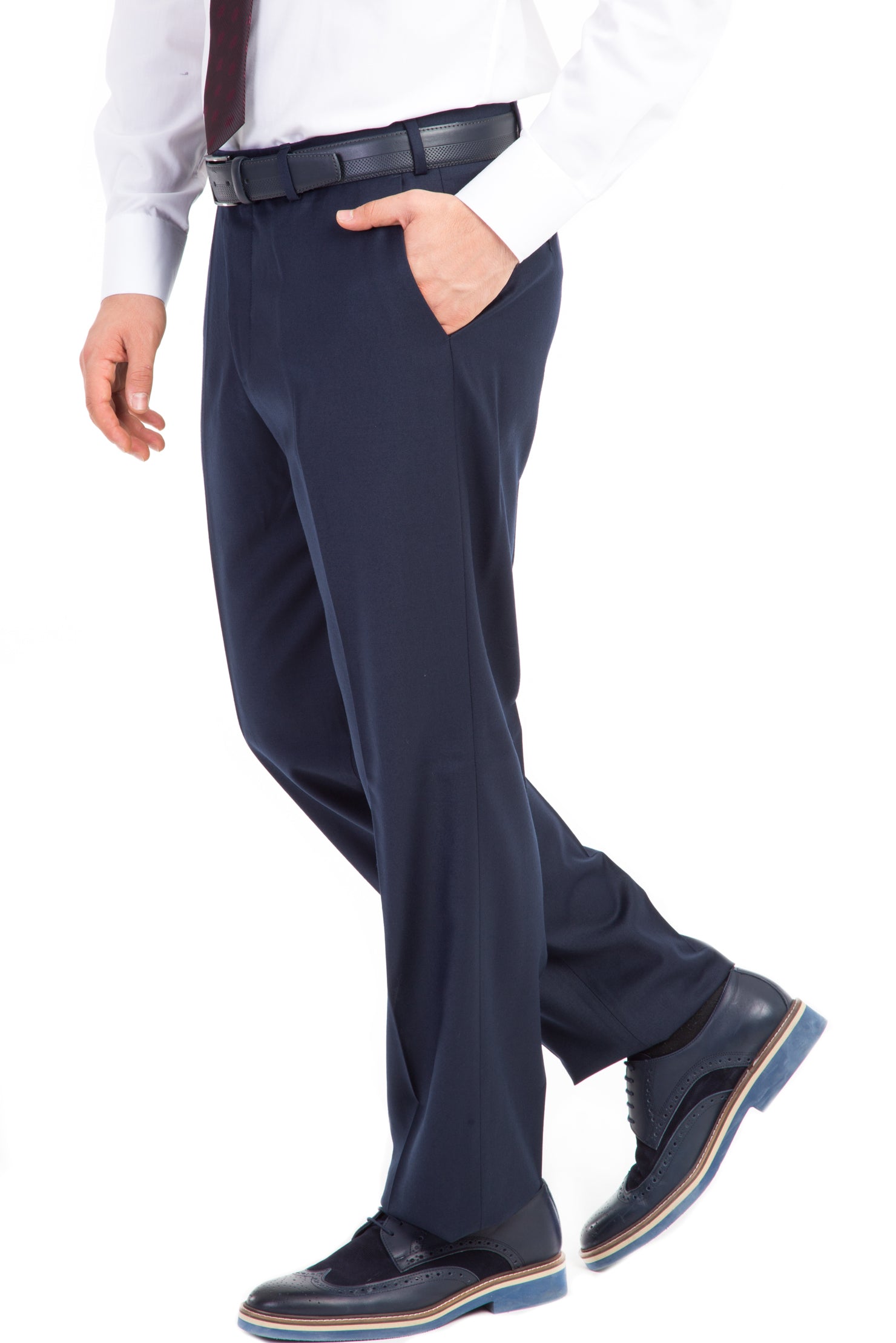 Koyu Mavi 4 Drop Relaxed Fit Rahat Kesim Klasik Kuma? Pantolon-Abdullah Ki??l?