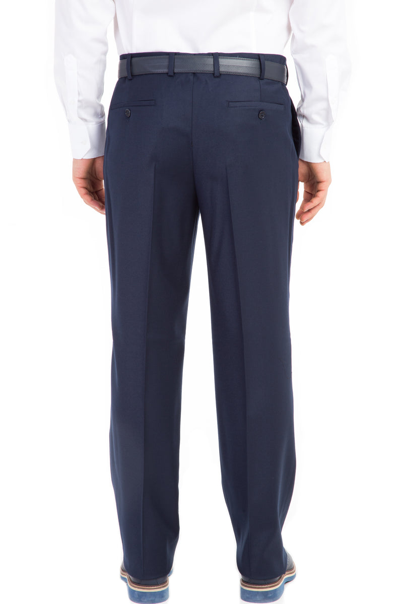 Koyu Mavi Yünlü Klasik Flanel Kumaş Pantolon