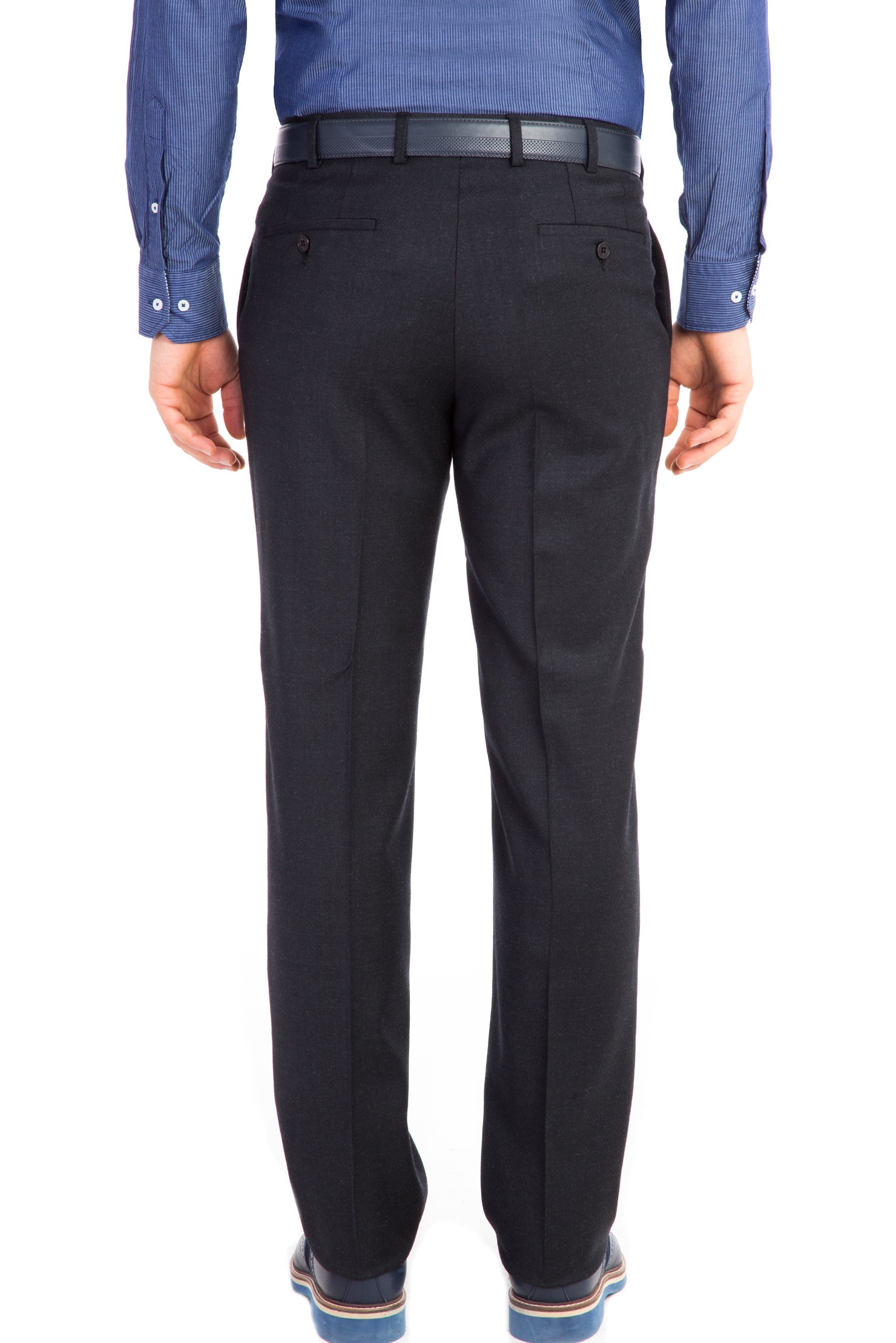 Antrasit 4 Drop Relaxed Fit Rahat Kesim Yünlü Klasik Flanel Kuma? Pantolon-Abdullah Ki??l?