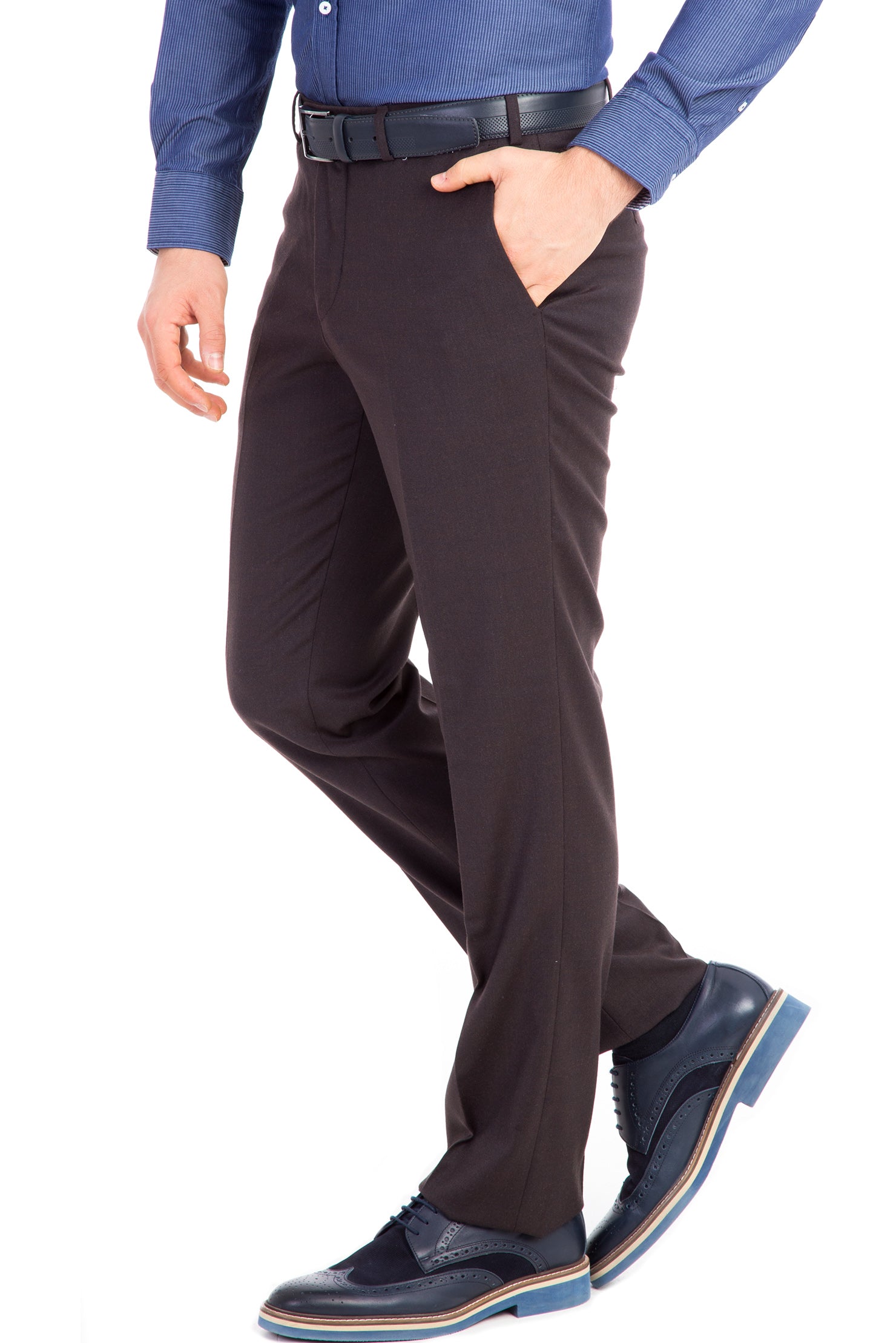Koyu Kahve 4 Drop Relaxed Fit Rahat Kesim Klasik Kuma? Pantolon-Abdullah Ki??l?