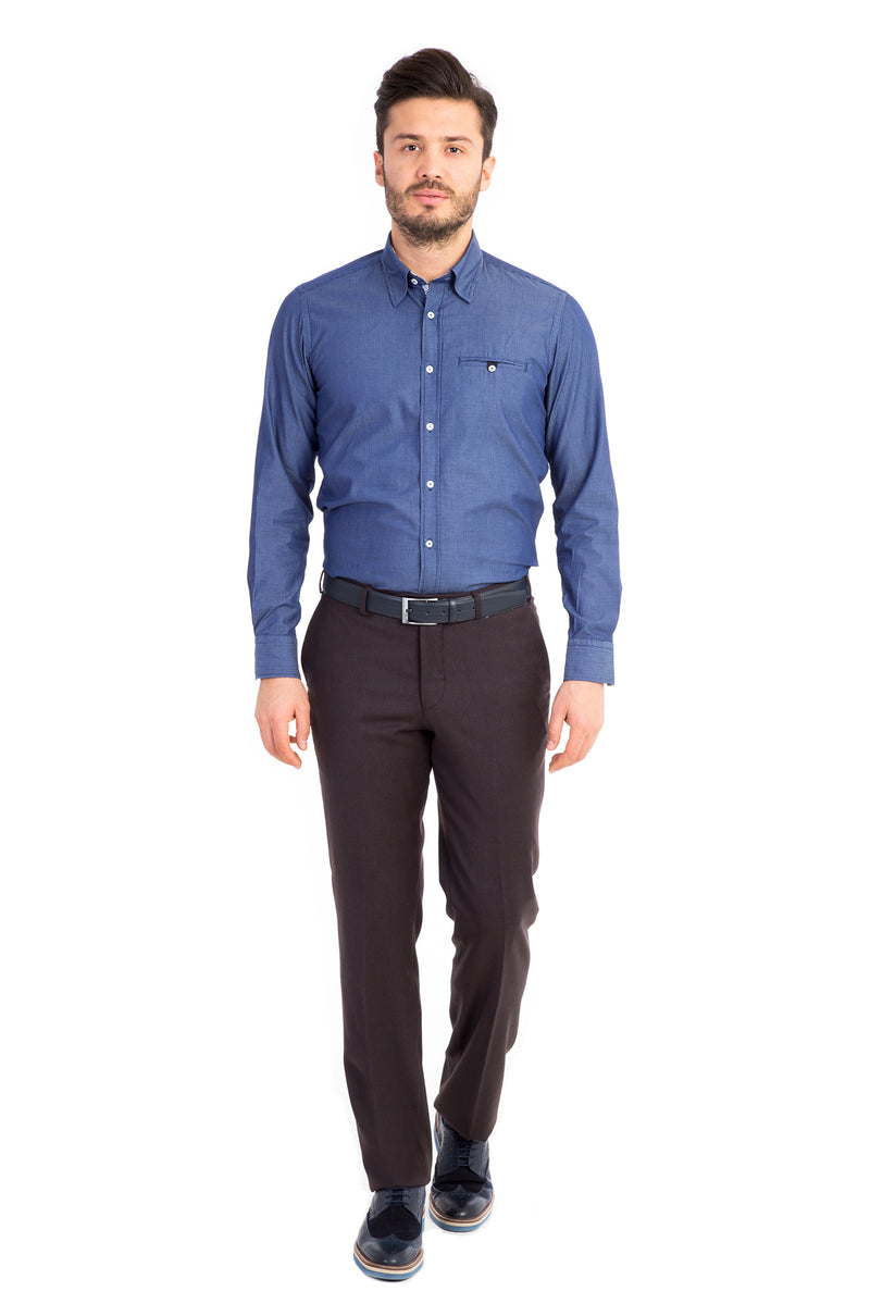 Koyu Kahve Flanel Kumaş Pantolon