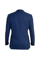 Mavi İtalyan Yünlü Desenli Ceket