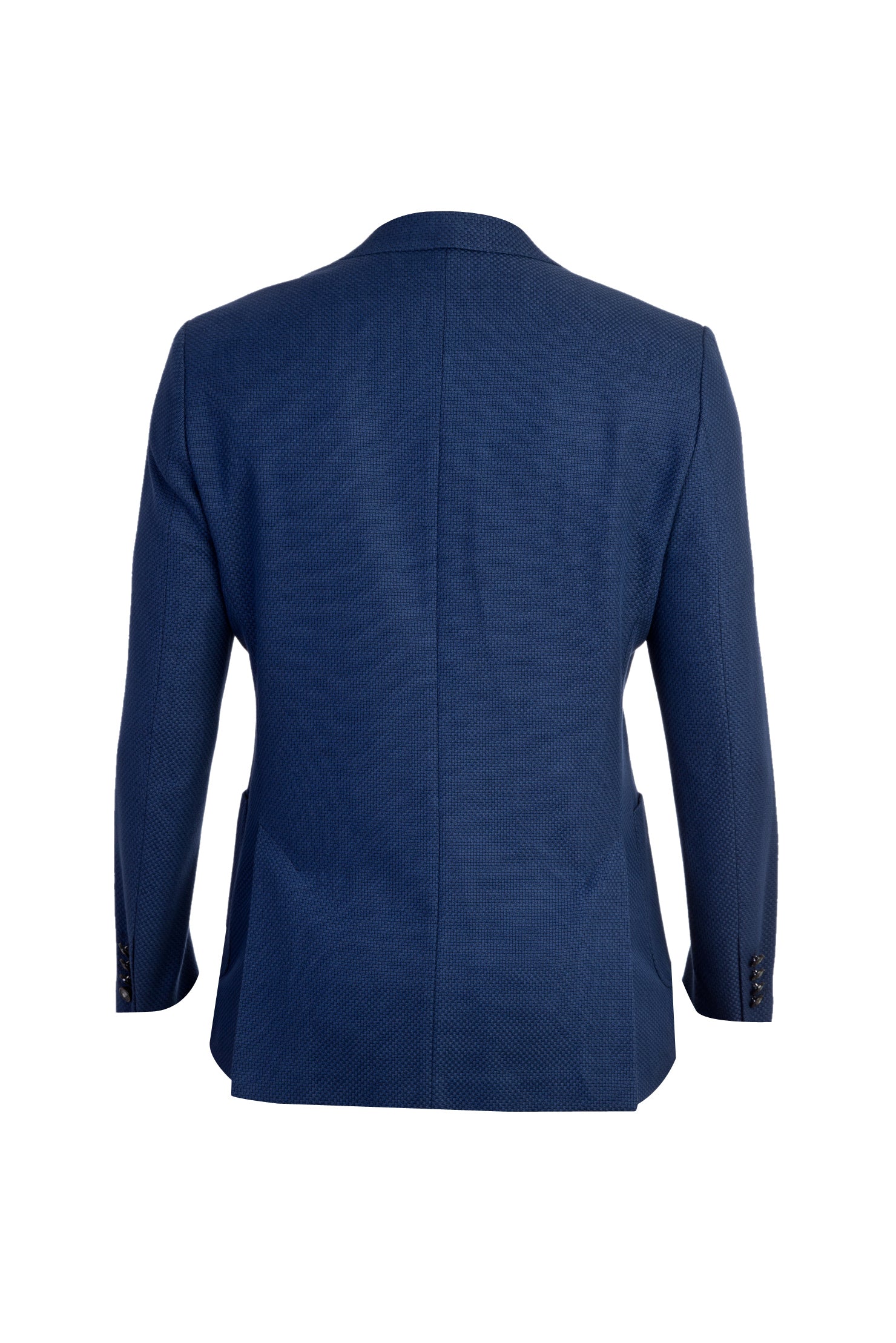 Mavi İtalyan Yünlü Desenli Ceket