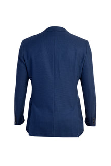 Mavi İtalyan Yünlü Desenli Ceket