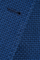 Mavi İtalyan Yünlü Desenli Ceket