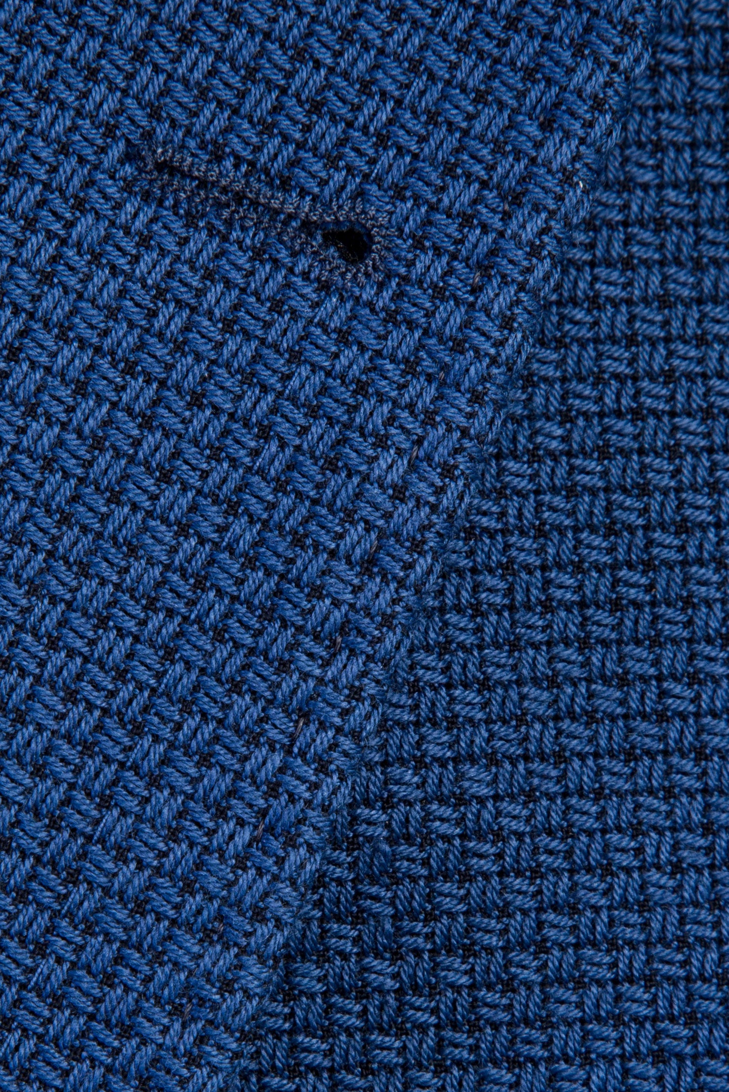 Mavi İtalyan Yünlü Desenli Ceket