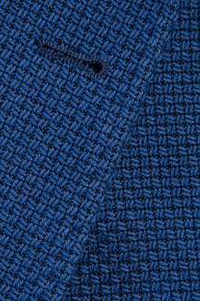 Mavi İtalyan Yünlü Desenli Ceket