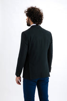 Koyu Yesil İtalyan Yünlü Desenli Ceket