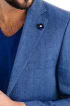 Mavi Relaxed Fit Rahat Kesim İtalyan Ekose Keten Ceket