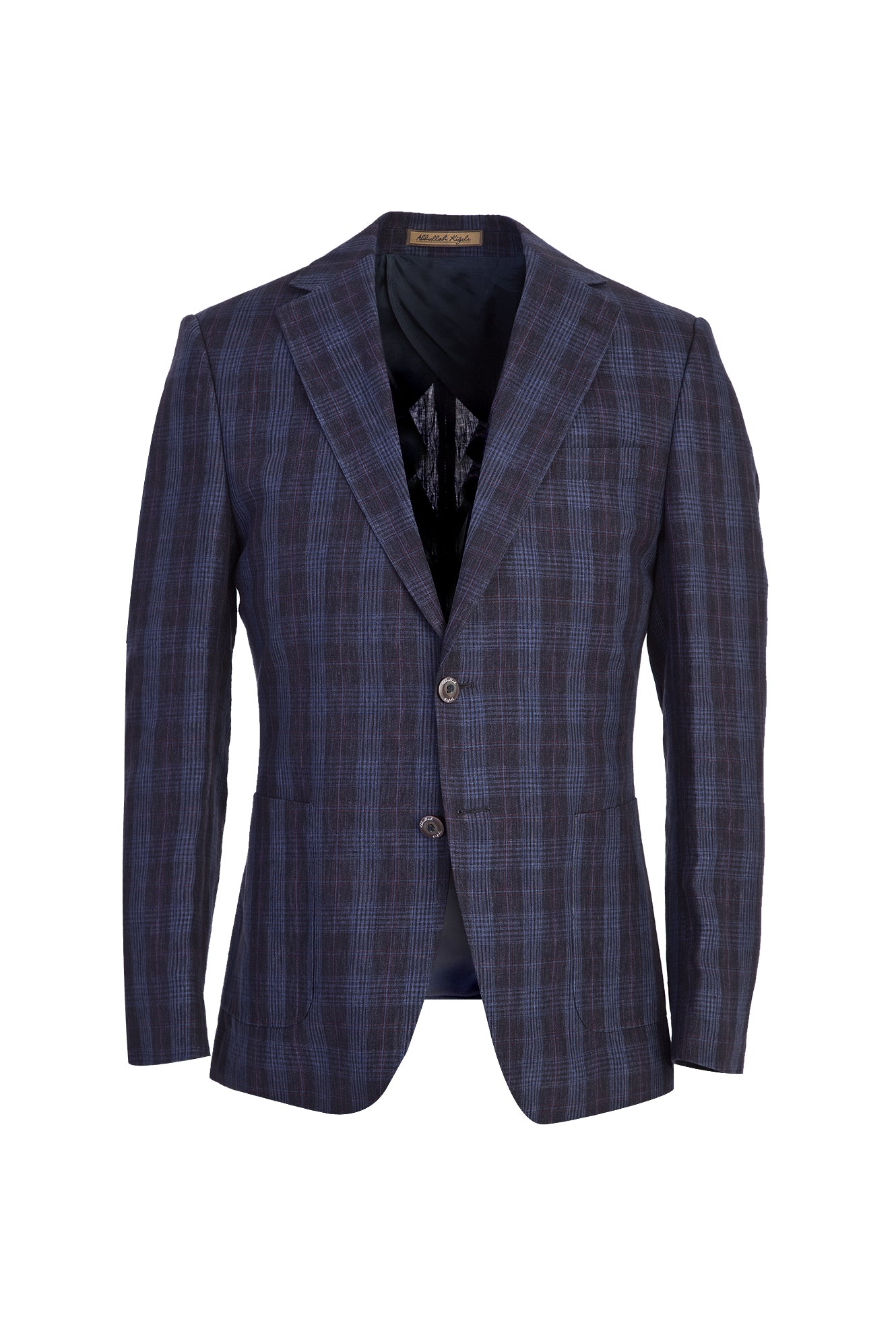 Lacivert İtalyan Slim Fit Dar Kesim Keten Ceket