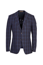 Lacivert İtalyan Slim Fit Dar Kesim Keten Ceket