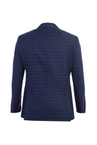 Lacivert 7 Drop Slim Fit Dar Kesim ?talyan Kareli Ceket-Abdullah Ki??l?