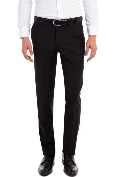 Siyah Yünlü Klasik Kumaş Pantolon