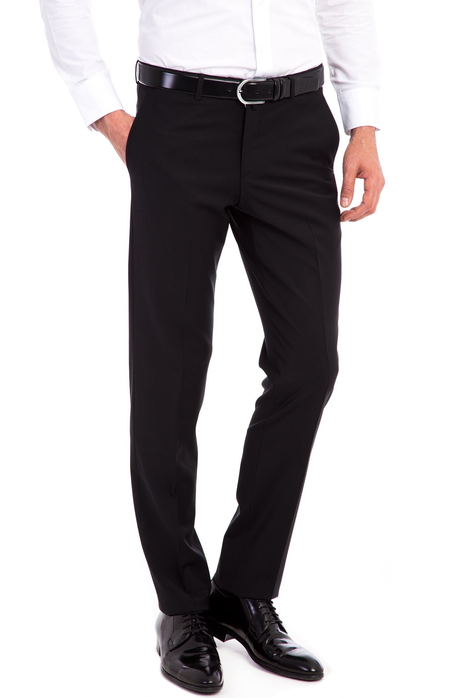 Siyah 6 Drop Regular Fit Standart Kesim Yünlü Klasik Kuma? Pantolon-Abdullah Ki??l?