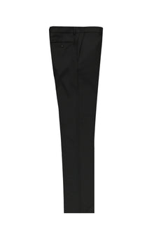 Siyah 4 Drop Relaxed Fit Rahat Kesim Yünlü Klasik Kuma? Pantolon-Abdullah Ki??l?