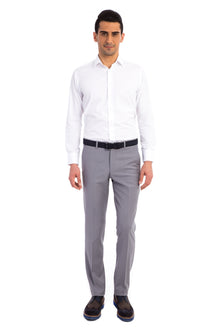 Aç?k Gri 4 Drop Relaxed Fit Rahat Kesim Klasik Kuma? Pantolon-Abdullah Ki??l?