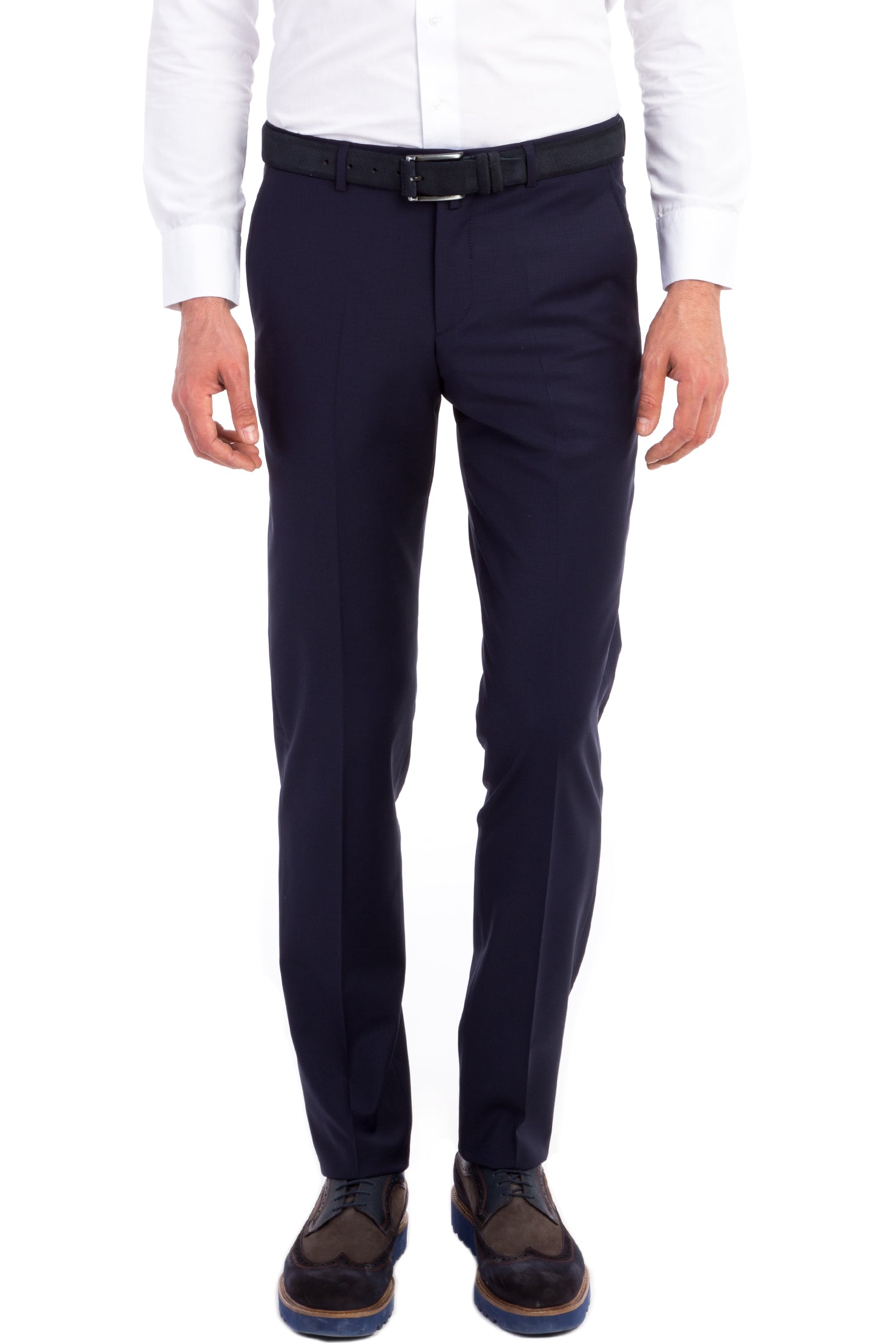 Lacivert 6 Drop Regular Fit Standart Kesim Yünlü Klasik Kuma? Pantolon-Abdullah Ki??l?