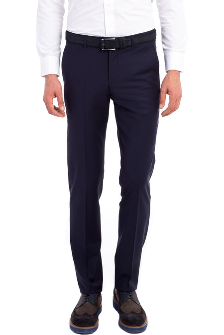 Lacivert 6 Drop Regular Fit Standart Kesim Yünlü Klasik Kuma? Pantolon-Abdullah Ki??l?
