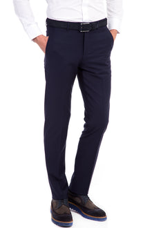 Lacivert 6 Drop Regular Fit Standart Kesim Yünlü Klasik Kuma? Pantolon-Abdullah Ki??l?