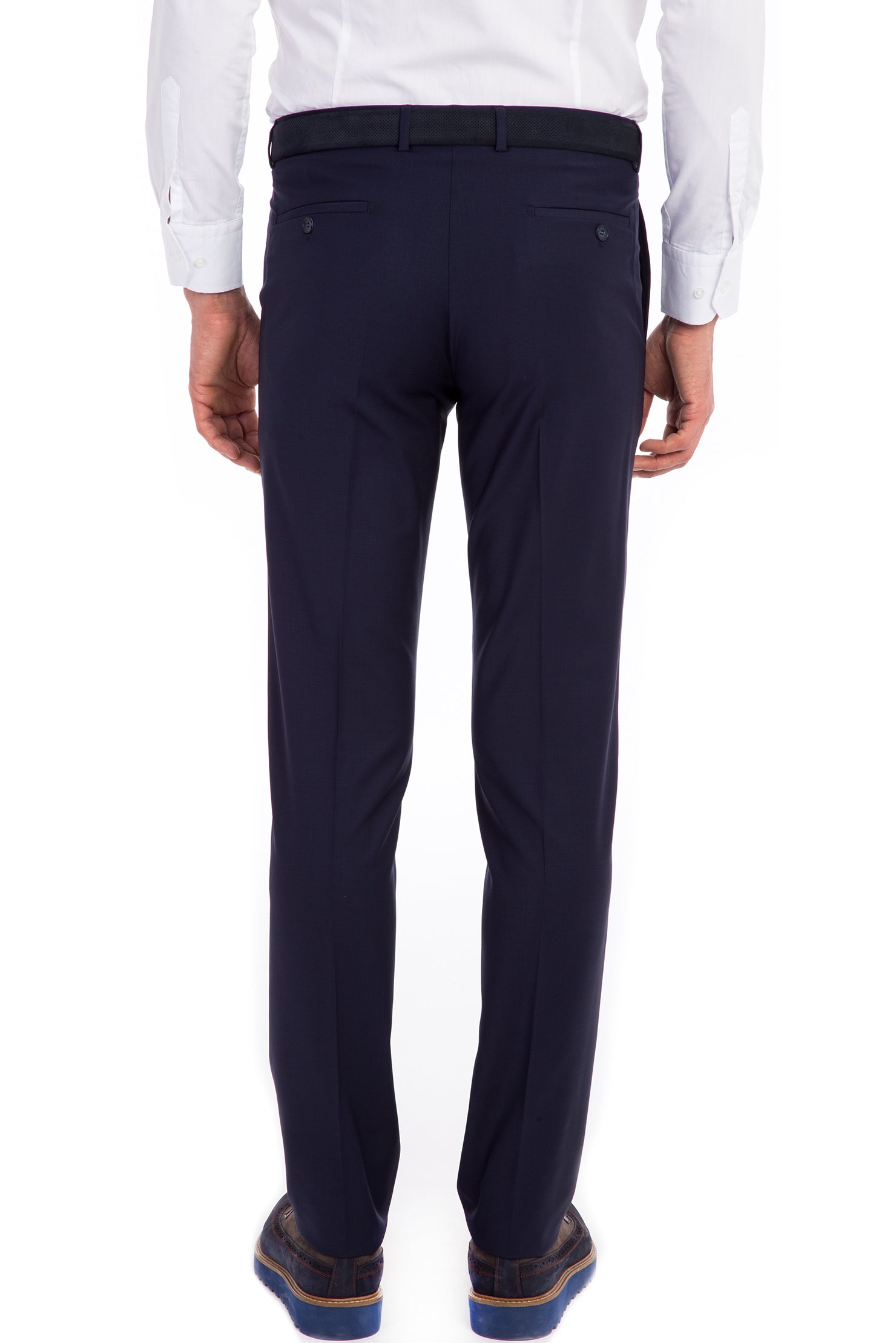 Lacivert 6 Drop Regular Fit Standart Kesim Yünlü Klasik Kuma? Pantolon-Abdullah Ki??l?
