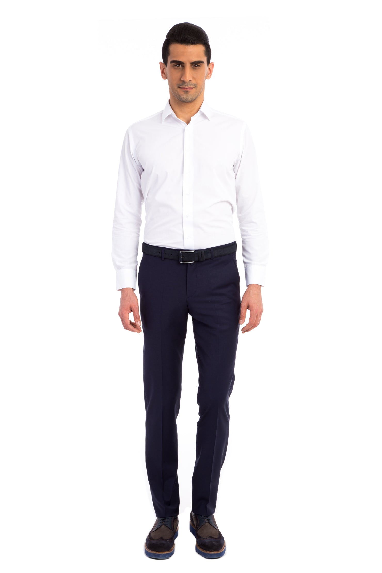 Lacivert 4 Drop Relaxed Fit Rahat Kesim Klasik Kuma? Pantolon-Abdullah Ki??l?