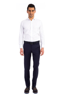 Lacivert 4 Drop Relaxed Fit Rahat Kesim Klasik Kuma? Pantolon-Abdullah Ki??l?